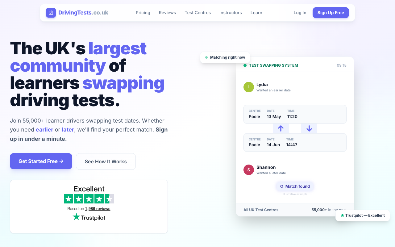 DrivingTests.co.uk desktop